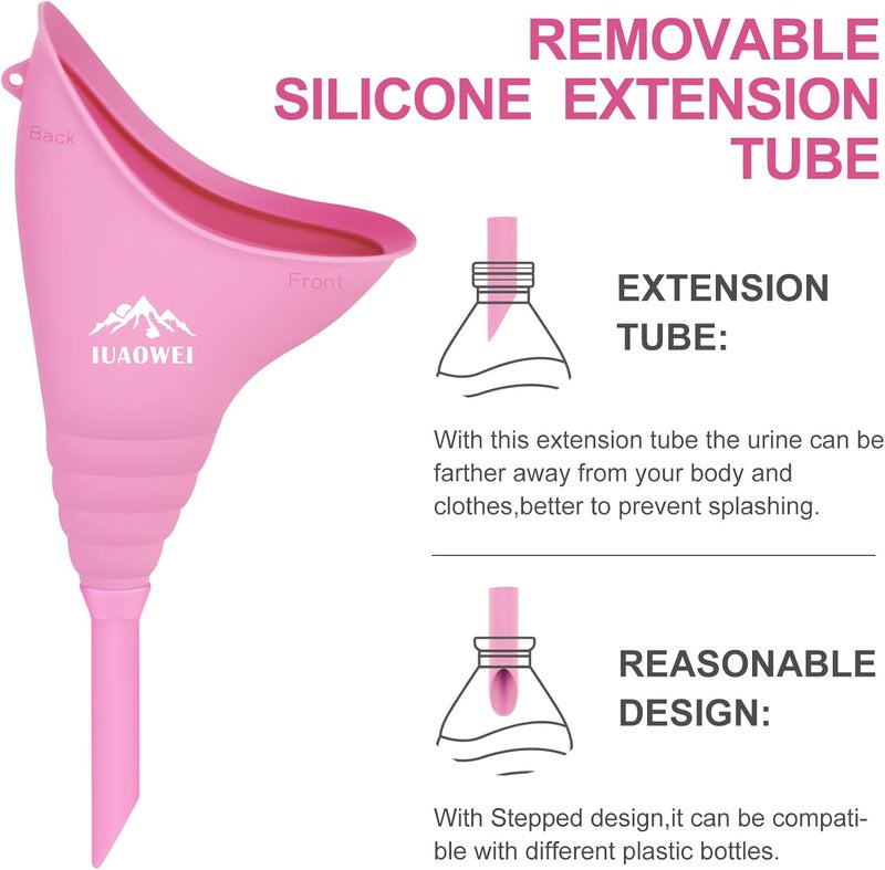 IUAOWEI Female Urination Device, Reusable Silicone Female Urinal, Pee Funnel for Women, for Travel, Camping, Boating, Outdoor, Hiking - Image 3
